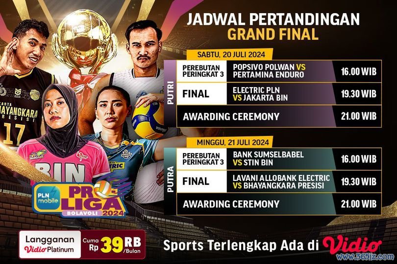 Link Live Streaming Final PLN Mobile Proliga 2024 di Vidio Akhir Pekan Ini